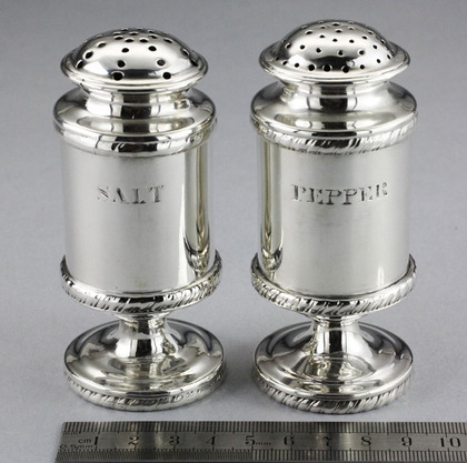 Indian Colonial Silver Salt and Pepper Castors (pair)